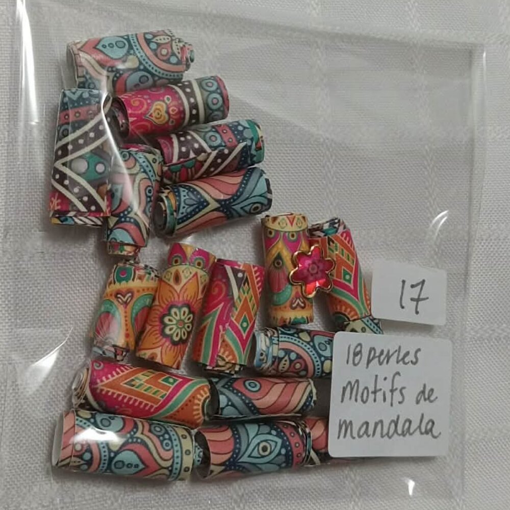 One-of-a-kind handmade/hand rolled paper beads/jewelry making/craft supplies/DIY